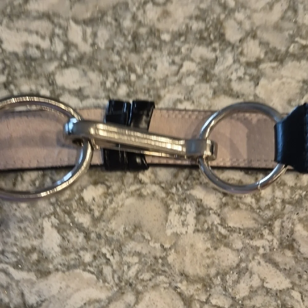 Ellen Tracy Black and Silver Women's Belt 37 Inches